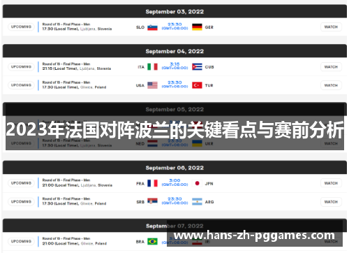 2023年法国对阵波兰的关键看点与赛前分析
